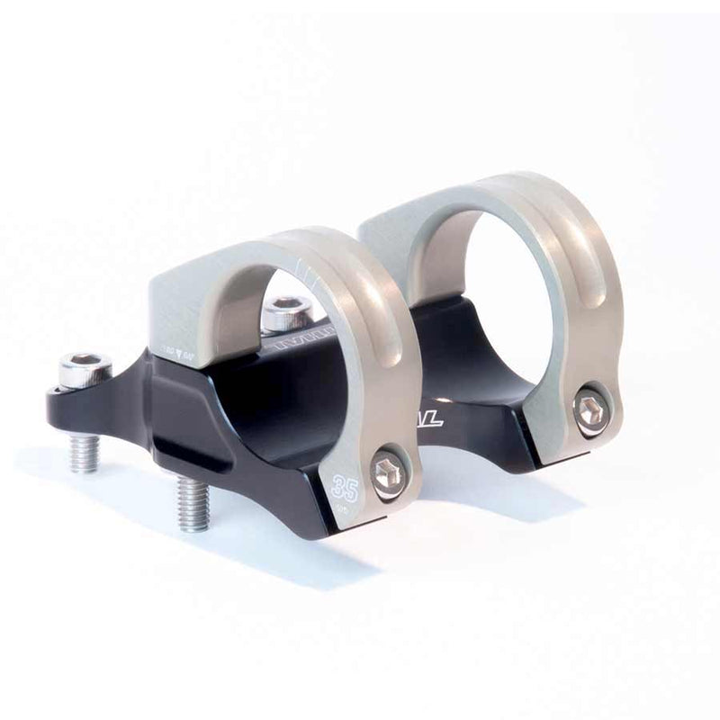 Load image into Gallery viewer, Renthal Integra 35 Stem Clamp: 35mm, L: 50mm, Steerer: Direct Mount, 10°, Black/Gold
