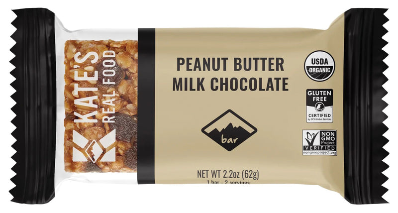 Load image into Gallery viewer, Kate's Real Food Bars: Peanut Butter Milk Chocolate Energy Snack Pack of  12
