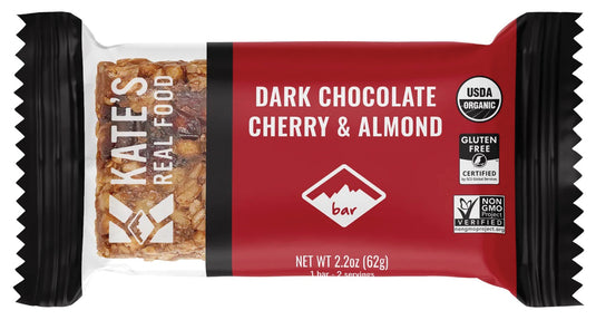 Kate's Real Food Dark Chocolate Cherry Energy Bars - Pack of 6 Pack of  12