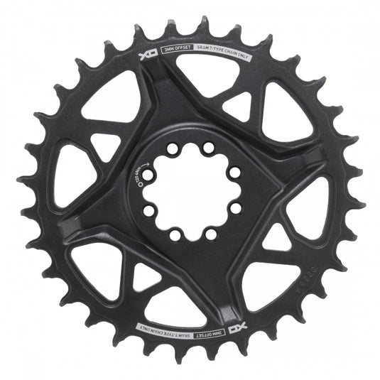 SRAM X0 Eagle T-Type Direct Mount Chainring - 32t, 12-Speed, 8-Bolt Direct Mount, 3mm Offset, Aluminum, Black, D1