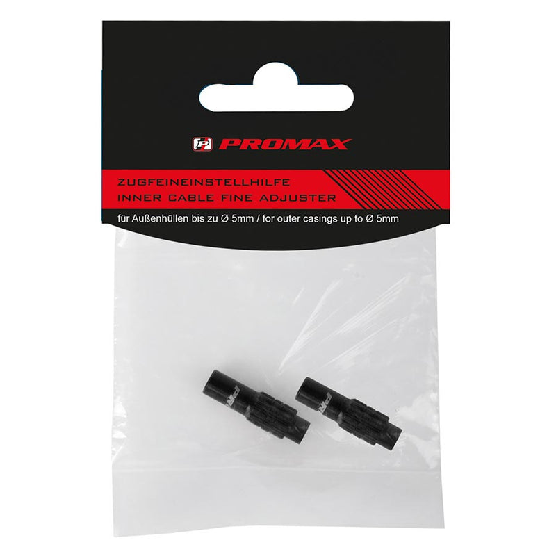 Load image into Gallery viewer, Promax Barrel Adj Black Inline Barrel Adjuster, Aluminum, Fits 4mm and 5mm, Pair
