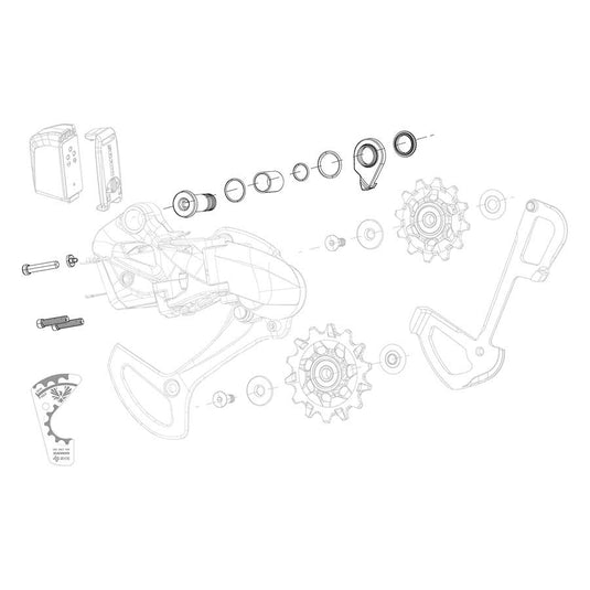 SRAM X01 Eagle AXS Bolt and Screw Kit, B-Bolt/Washer, B-Screw, and Limit Screws, Kit