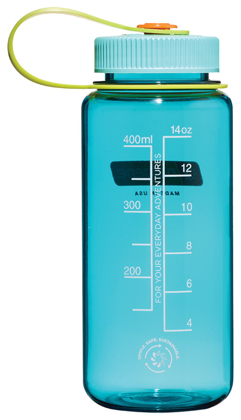 Load image into Gallery viewer, Nalgene Wide Mouth 16oz Sustain Water Bottle in Cerulean Blue
