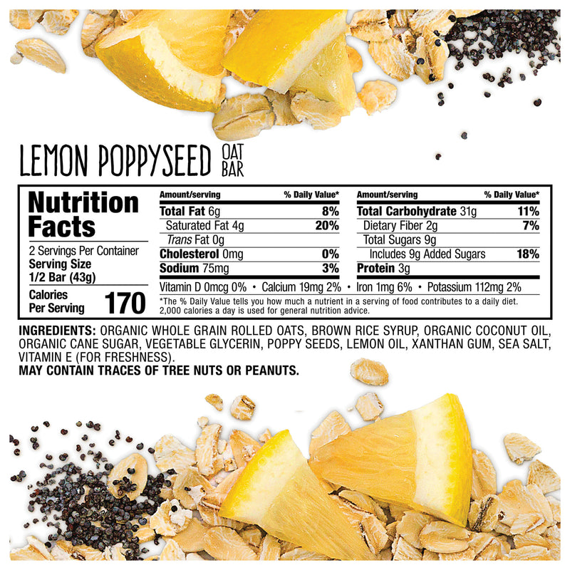 Load image into Gallery viewer, Bobo's Lemon Poppy Energy Bars - Delicious Oat Bars for a Boost of Energy! Pack of  12
