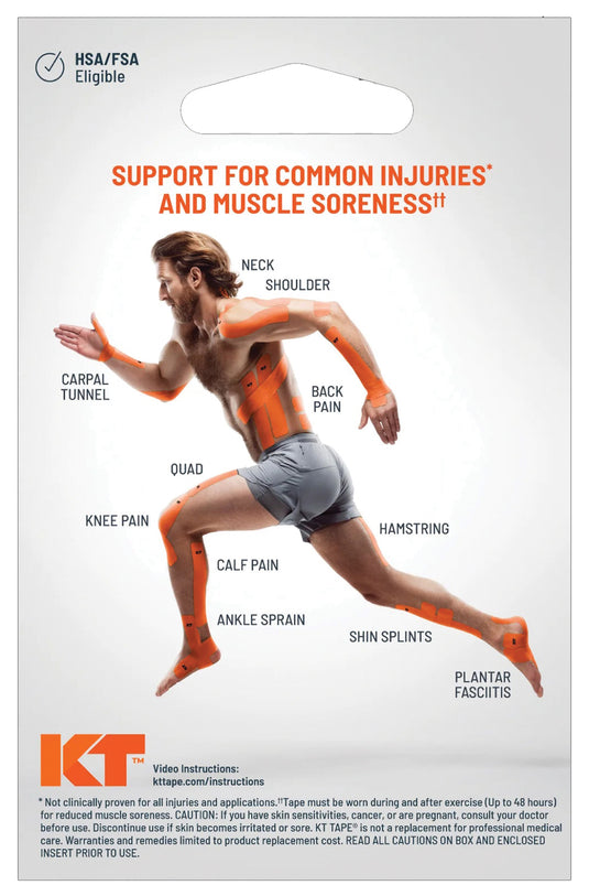 KT Tape Pro Ice 20 Ct 10" Precut Black - Pain Relief and Support for Active Lifestyles