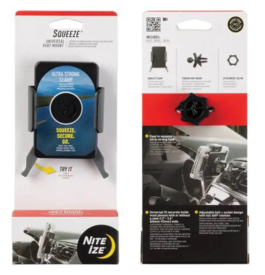 Nite Ize Squeeze Universal Vent Mount - Secure and Convenient Car Phone Holder