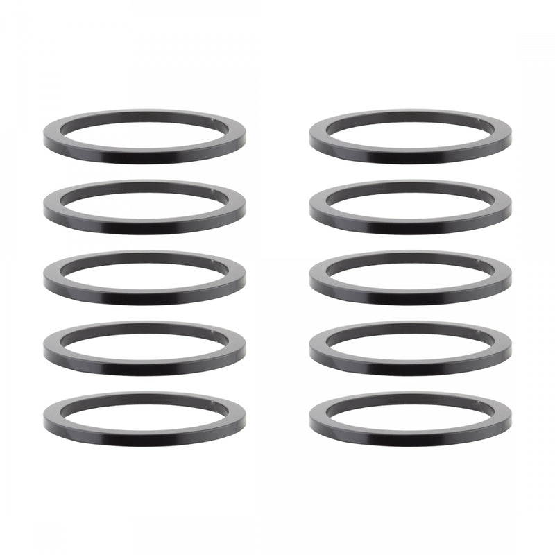 Load image into Gallery viewer, Pack of 2 Origin8 Alloy Headset Spacers 1-1/8` x 2mm Spacer Black
