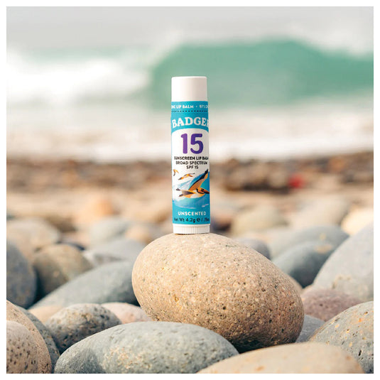 Badger Clear Zinc Lip Balm Stick SPF 15 - Natural Sun Protection for Your Lips