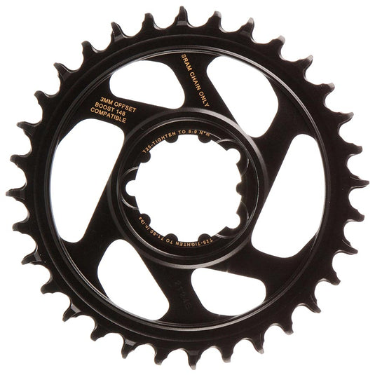 SRAM X-Sync 2 Eagle Chainring 32t Direct Mount 10/11/12-Spd Aluminum Blk w/ Gold