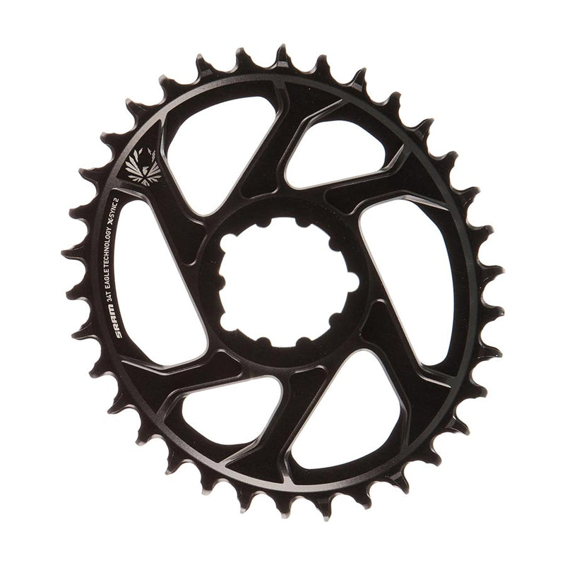 Load image into Gallery viewer, SRAM X-Sync 2 Eagle Chainring 34t SRAM Direct Mount Oval 12-Speed Aluminum Black

