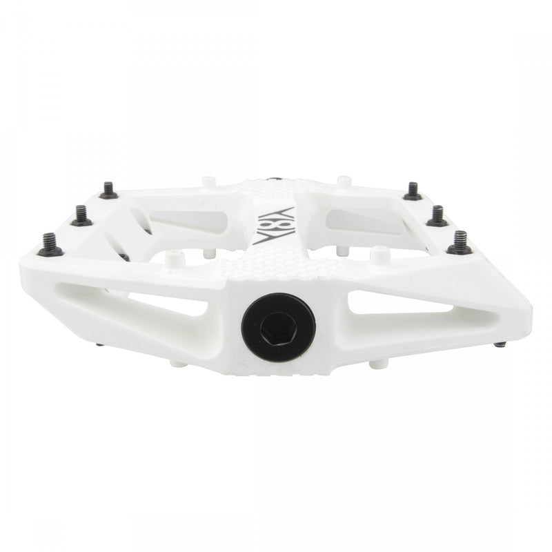 Load image into Gallery viewer, Origin8 Strapd Platform Pedal 9/16" Chromoly Axle Concave Composite Body White
