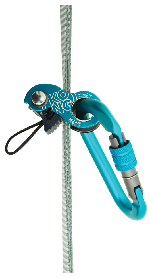 Kong Duck Rope Clamp Ascender - Cyan/Black Color