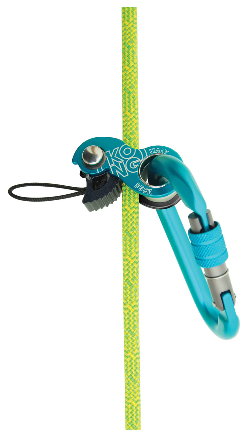 Load image into Gallery viewer, Kong Duck Rope Clamp Ascender - Cyan/Black Color
