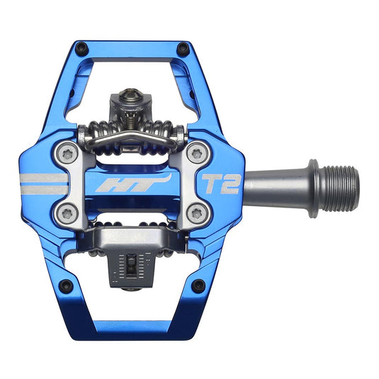 HT Pedals T2 Clipless Platform Pedals, CrMo, Royal Blue