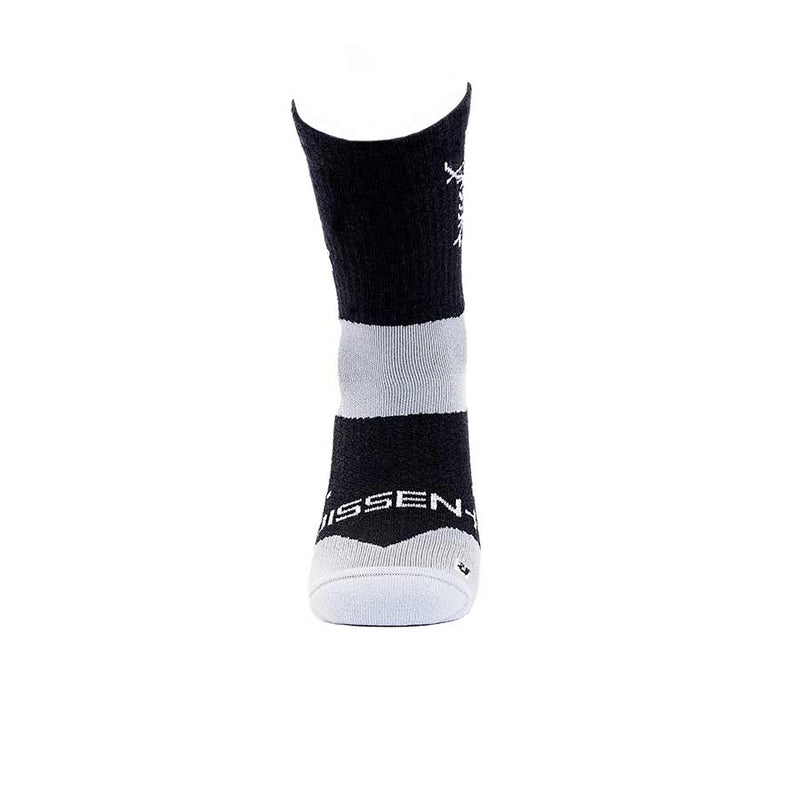 Load image into Gallery viewer, Dissent Supercrew Ultra Mtn Merino 6'', Socks, Black, S, (Men 4-6.5)

