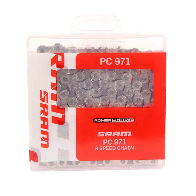 Load image into Gallery viewer, SRAM PC-971 Chain 9-Speed 114 Links Silver/Gray Single Use Master Link
