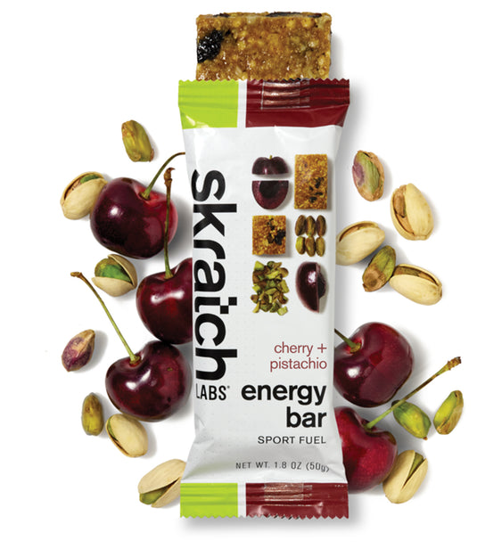 Skratch Labs Anytime Energy Bars: Cherry Pistachio - Fuel Your Day Anytime! Pack of  12
