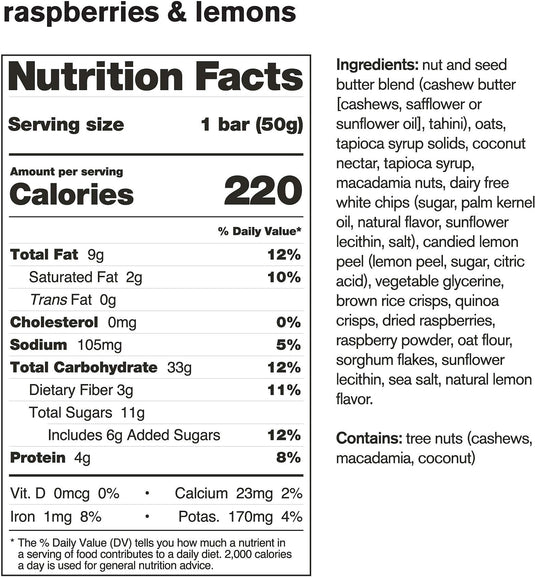 Skratch Labs Anytime Energy Bars - Raspberry Lemon Flavor Pack of  12