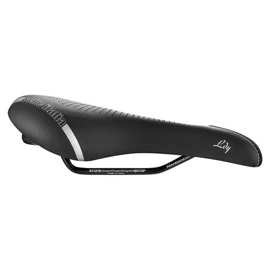 Selle Italia Lady Gel Saddle - Black 160mm Width Manganese Rail Womens