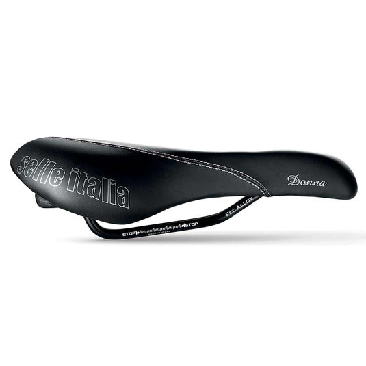 Selle Italia Donna Gel Flow Saddle - Black 152mm Width Manganese Rails