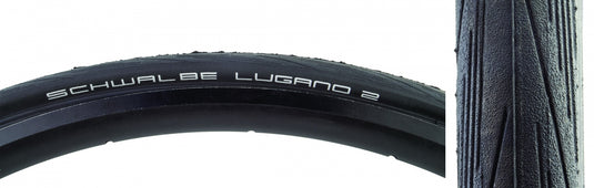Pack of 2 Schwalbe Lugano II Tire 700 x 32 Clincher Wire Black KGuard
