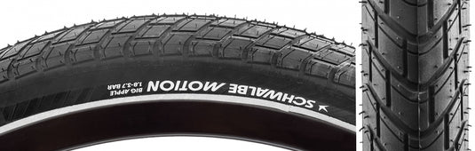 Schwalbe Motion Big Apple 20x2.15 E-Bike Ready Urban Bicycle Tires with Addix Green & RaceGuard