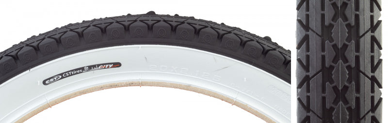 Load image into Gallery viewer, Sunlite Cruiser CST241 20x2.125 Wire TPI Urban Cruiser Bike Tires Stylish Black/White Sidewalls, Durable &amp; Reliable (Pack of 2)

