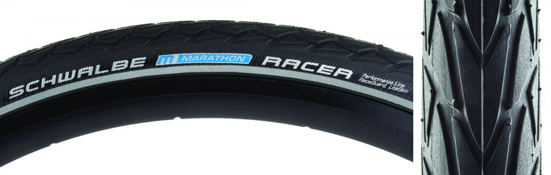 Load image into Gallery viewer, Schwalbe Marathon Racer 700x30C Hybrid Tire Bundle - Lightweight, Puncture-Resistant Clincher Tires with Addix Green, RaceGuard &amp; Reflex Technology for Road &amp; Commuting

