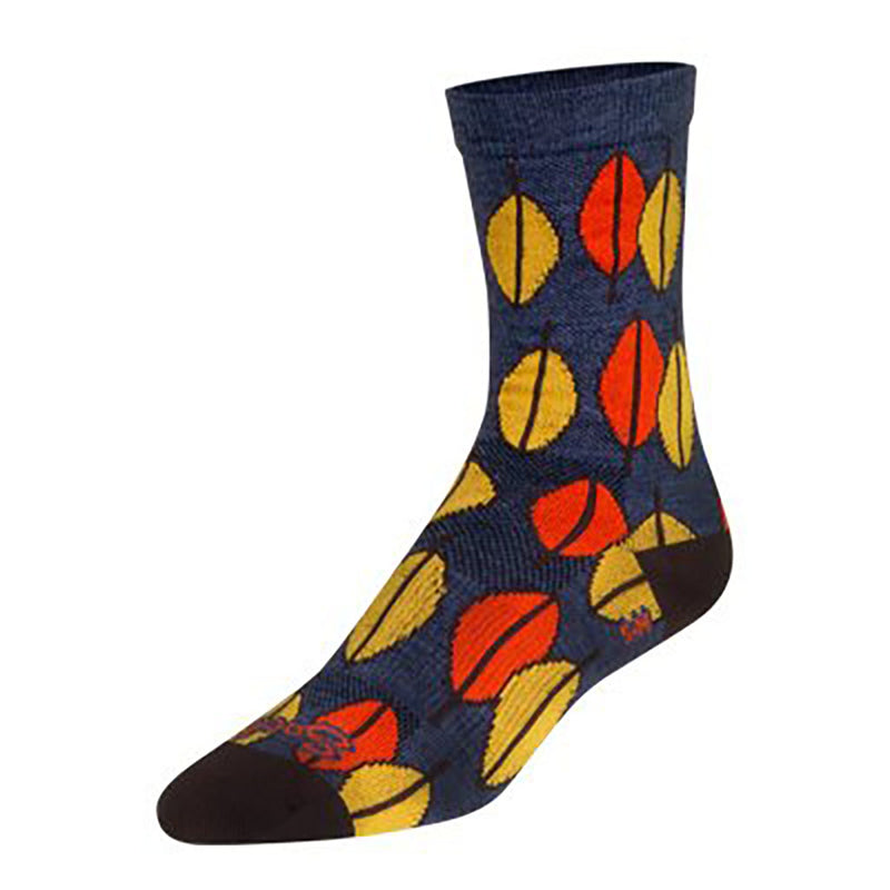 Load image into Gallery viewer, Sockguy Leaves Wool Socks, 9-13, Blue/Red/Yellow
