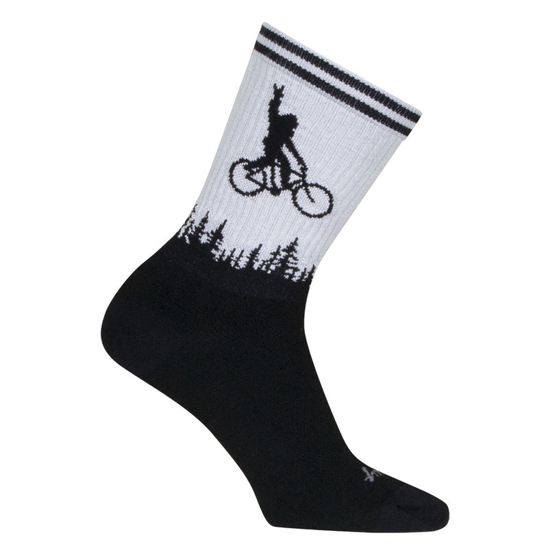 Load image into Gallery viewer, Sockguy Squatchit Socks, 5-9, Black/White
