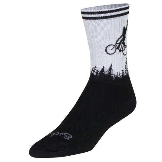 Sockguy Squatchit Socks, 9-13, Black/White