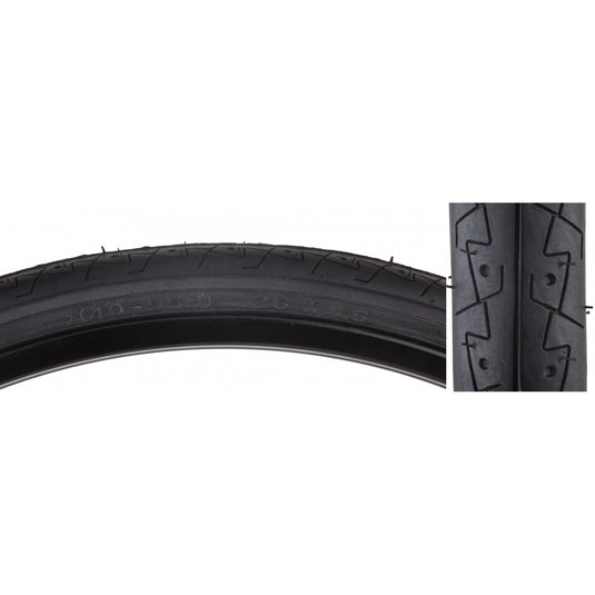Pack of 2 Sunlite City Slick 26x1.5 Clincher Wire 60 Black/Black Reflective