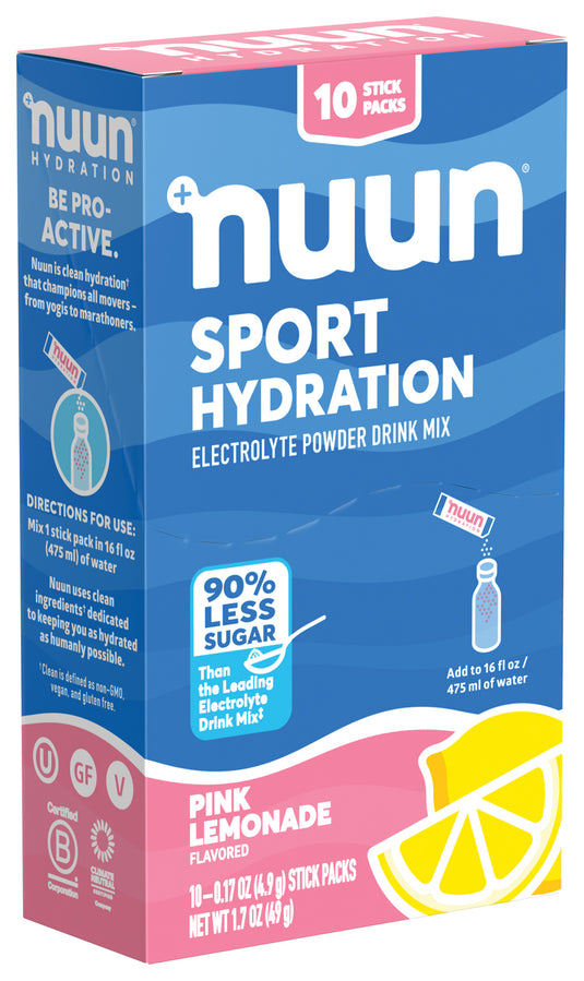 Nuun Sport Pink Lemon Powder: Hydration and Electrolyte Boost for Active Lifestyles Pack of  10