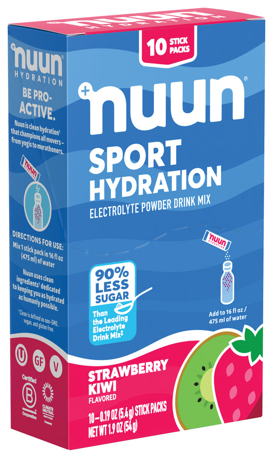 Nuun Sport Straw Kiwi Powder: Hydration and Electrolyte Boost for Active Lifestyles Pack of  10