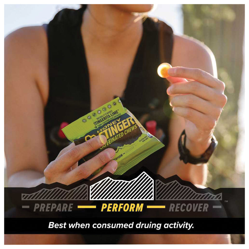 Load image into Gallery viewer, Honey Stinger Caffeinated Energy Chews - Stingerita Lime, Box of 12 Packets Pack of  12
