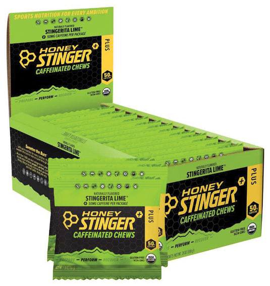 Honey Stinger Caffeinated Energy Chews - Stingerita Lime, Box of 12 Packets Pack of  12