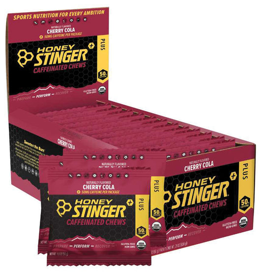 Honey Stinger Caffeinated Energy Chews - Cherry Cola, Box of 12 Packets Pack of  12