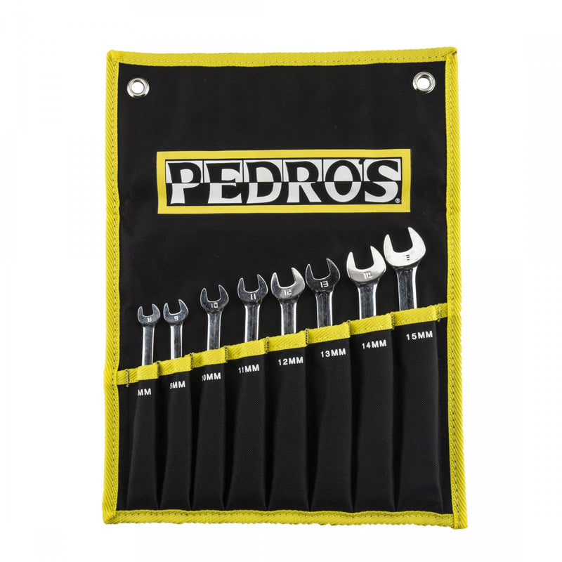 Load image into Gallery viewer, Pedro's Ratcheting Combo Wrench Set 8-Piece Metric Wrench Set With Pouch
