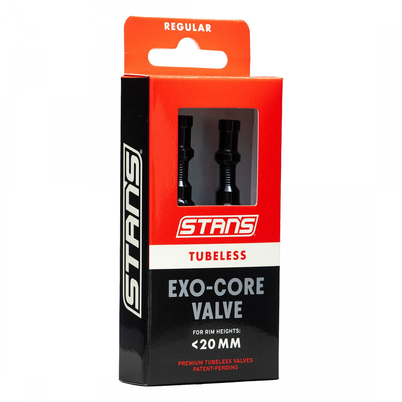 Load image into Gallery viewer, Stan's Tubeless Exo-Core Valve Stems - Alloy, Regular, Black, Pair
