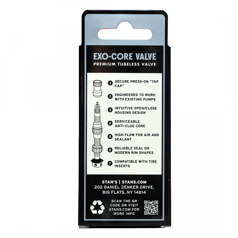 Load image into Gallery viewer, Stan's Tubeless Exo-Core Valve Stems - Alloy, Regular, Black, Pair
