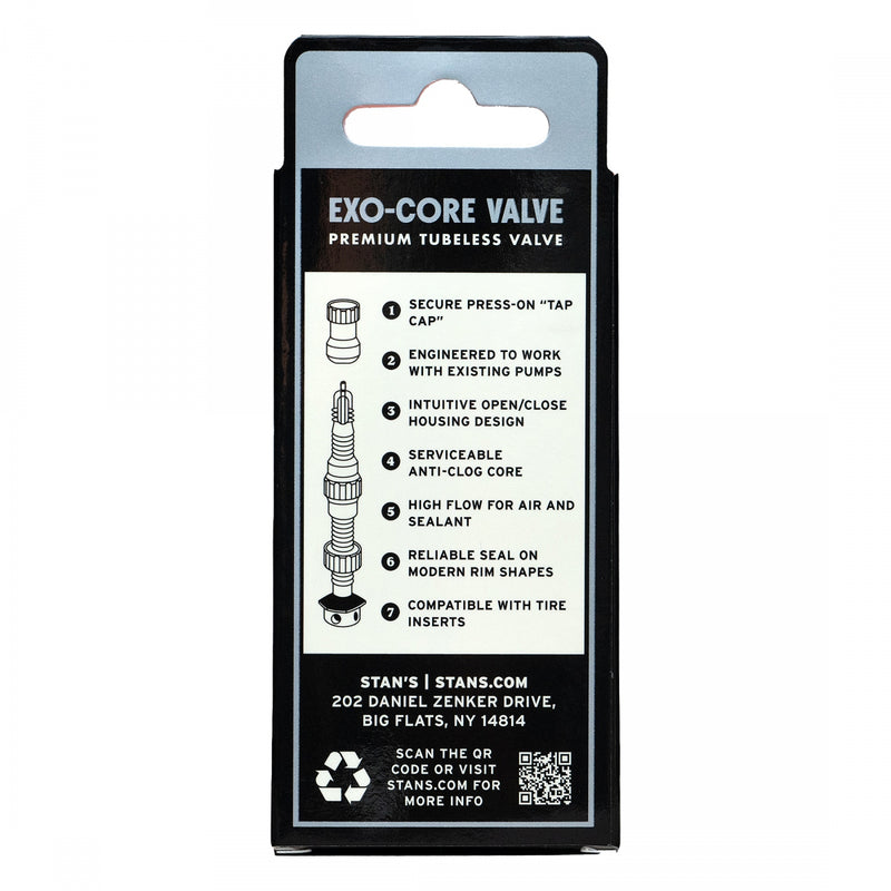 Load image into Gallery viewer, Stan's Tubeless Exo-Core Valve Stems - Alloy, Medium, Black, Pair
