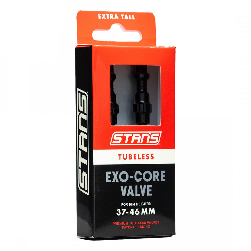 Load image into Gallery viewer, Stan's Tubeless Exo-Core Valve Stems - Alloy, Extra Tall, Black, Pair

