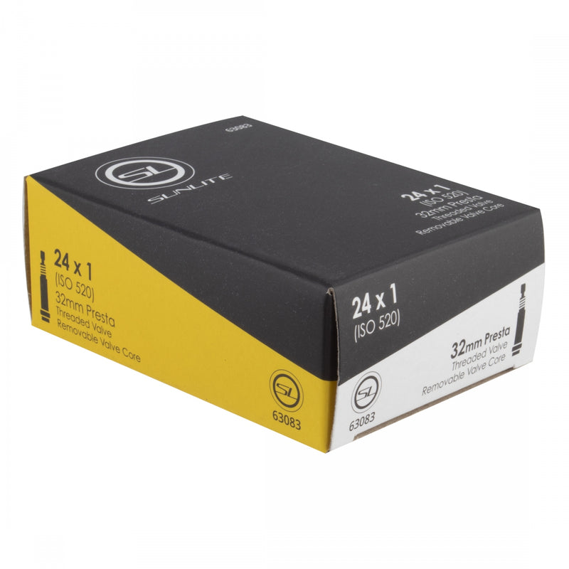 Load image into Gallery viewer, Sunlite Standard Tubes - 24 x 1 (520x23-25), Presta Valve 32mm 0d, Pack of 2
