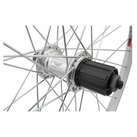 Wheel Master 26in Rear QRx135mm Shi TX500 Single Wall Rim Brake 14G UCP Silver
