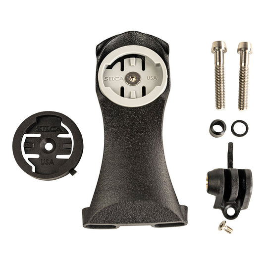 Silca Chisela Ti Computer Bike Mount, Stem mount, Titanium, Black, Wide (23-40mm)