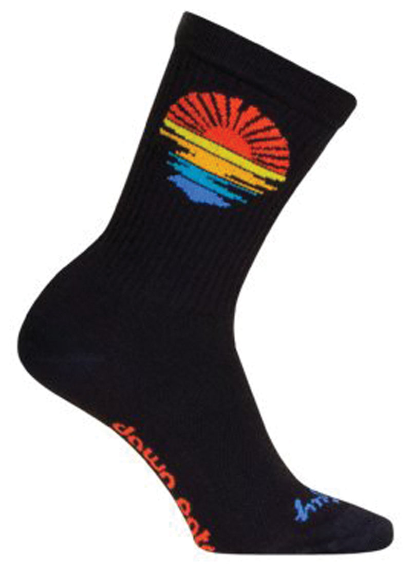 Load image into Gallery viewer, Stay Stylish and Comfortable with Sockguy Dawn Patrol 6" Crew Socks in Size Small/Medium
