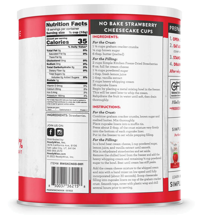 Load image into Gallery viewer, Readywise Simple Kitchen Strawberry - 18 Serving Pack
