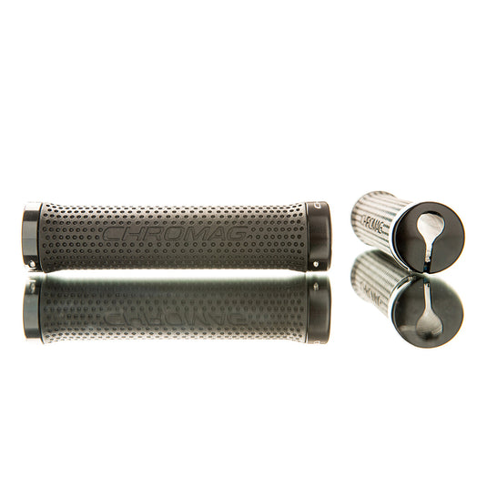 Chromag Basis Grips - Black Lock On Thin Diameter Firm Compound Bicycle Grip