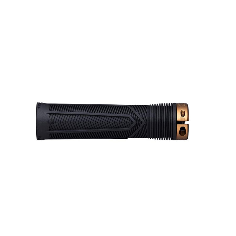 Load image into Gallery viewer, RaceFace Chester Grips - Lock-On, Black/Kashmoney Gold, 34mm
