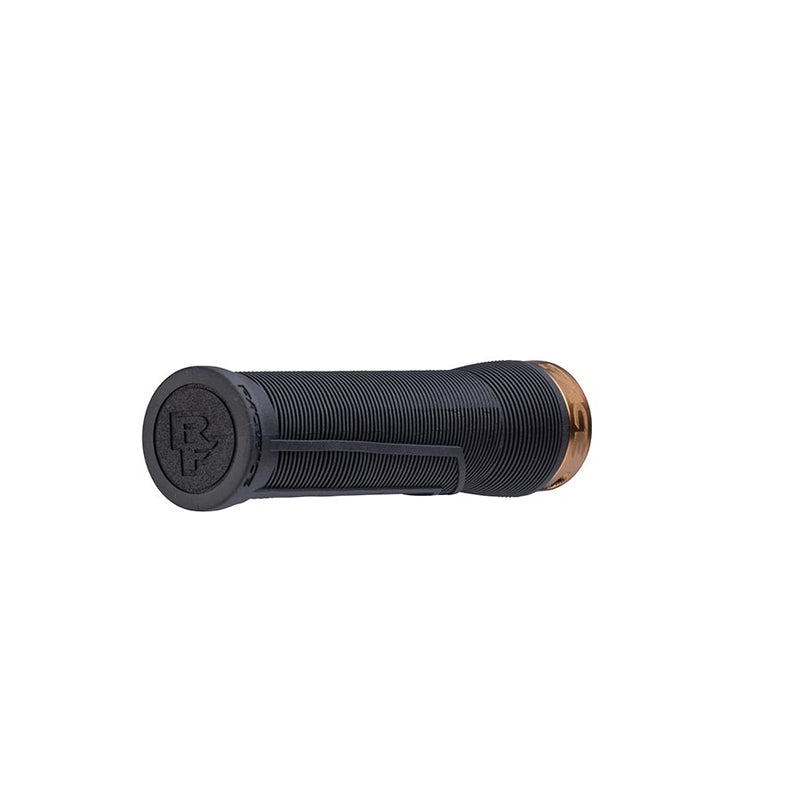 Load image into Gallery viewer, RaceFace Chester Grips - Lock-On, Black/Kashmoney Gold, 34mm
